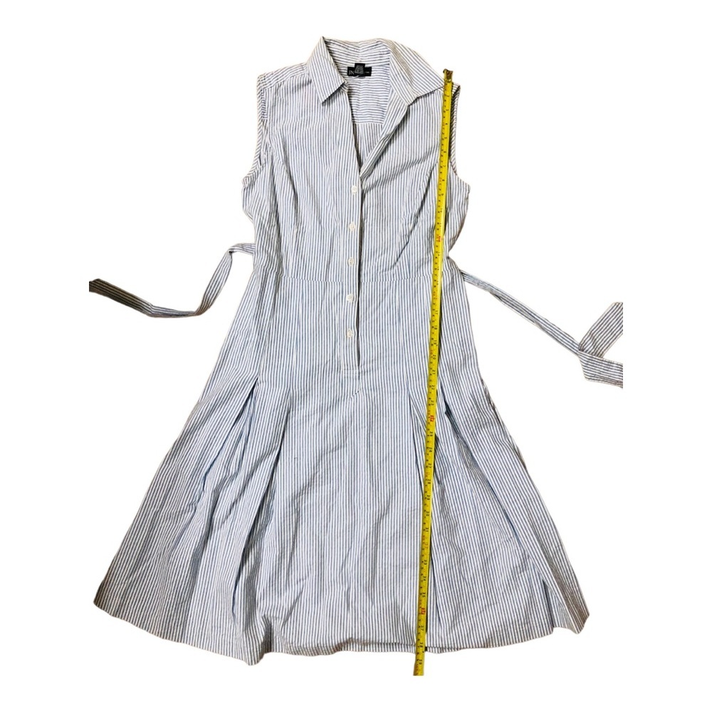 JonesNY white blue pinstripe button down seersucker style cotton Dress size 4 - Picture 13 of 16